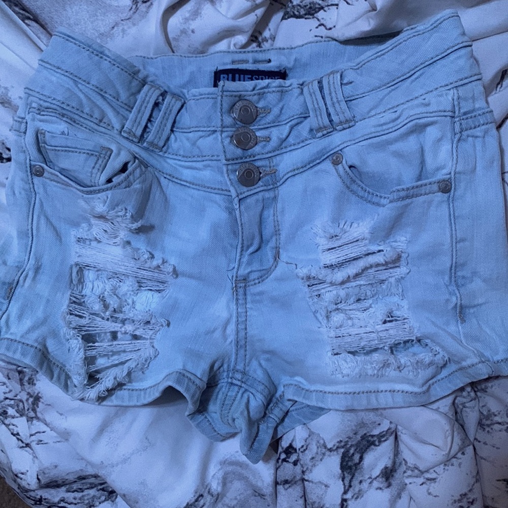 womens Blue Spice jean shorts